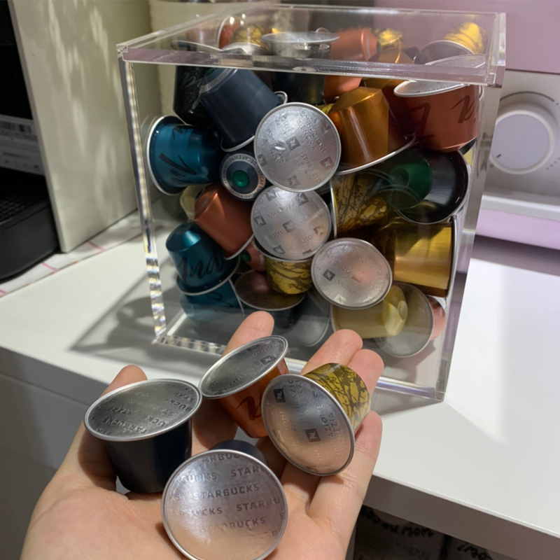 Cubo porta capsulas dolce gusto Nespresso tres corações suporte para colocar capsulas de cafe Acrilico transparente