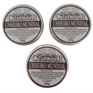Kit pomada  curador unheiro mundial 3 unidades de 20g. em Oferta na Shopee
