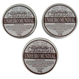 Kit pomada curador unheiro mundial 3 unidades de 20g.