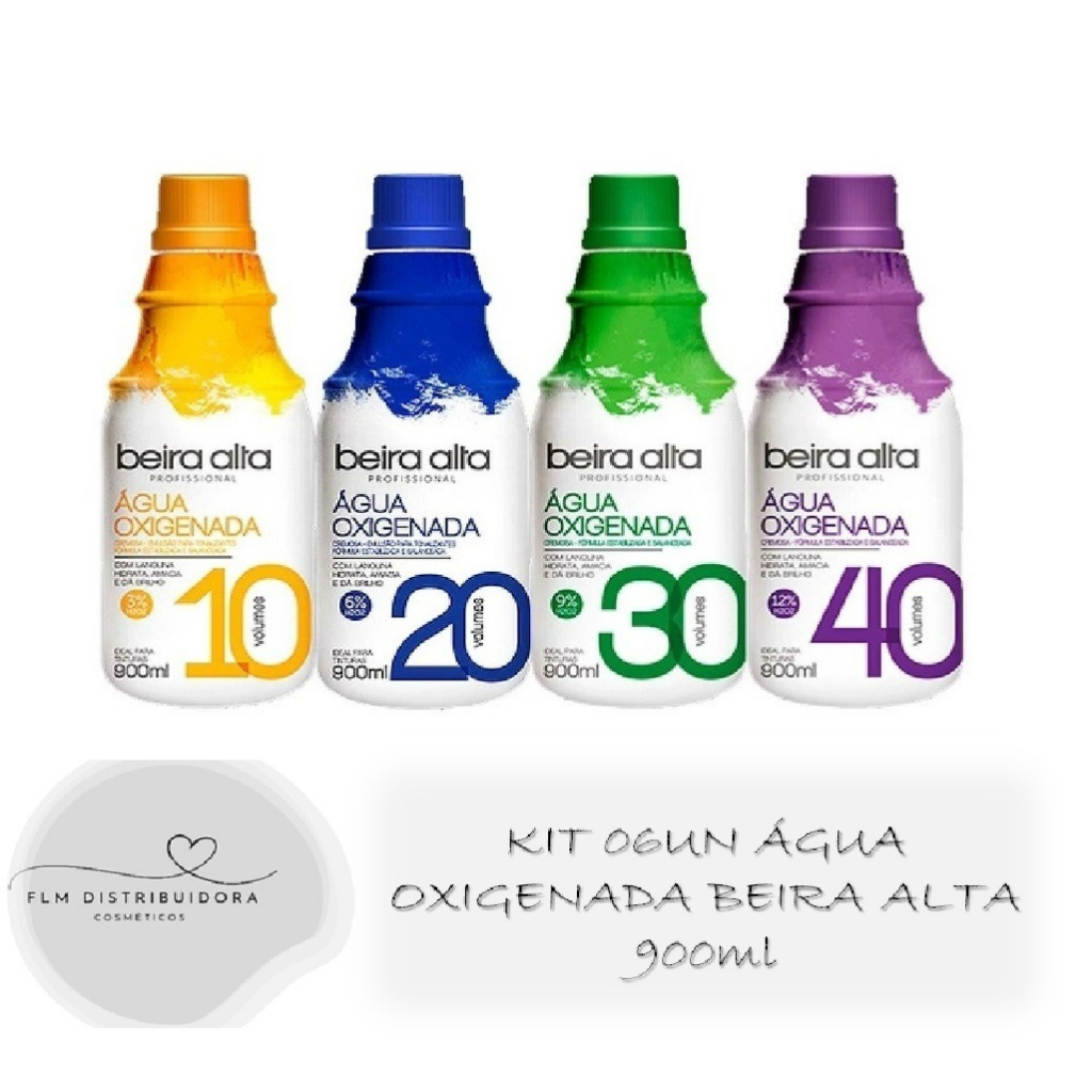 Caixa com 06 un Água Oxigenada 900ml - Beira Alta (escolha a volumagem da OX) em Oferta na Shopee