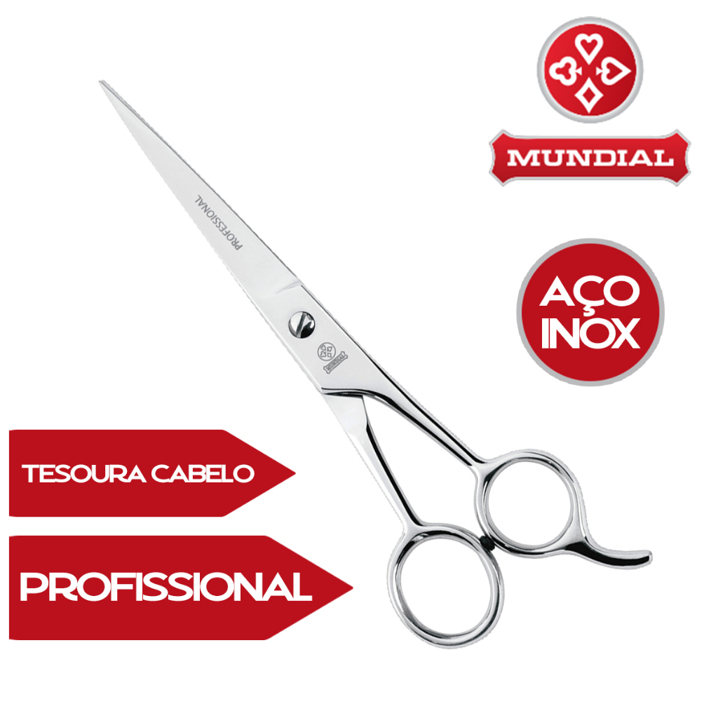 Tesoura De Cabelo Profissiona Fio a Laser de Cabelereiro para cortar cabelo 6" Mundial Bc-343 ou TE-7004S Profissional