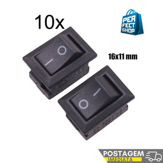10x Botão Chave Interruptor Liga Desliga Tic Tac Universal 16x11mm Arduino