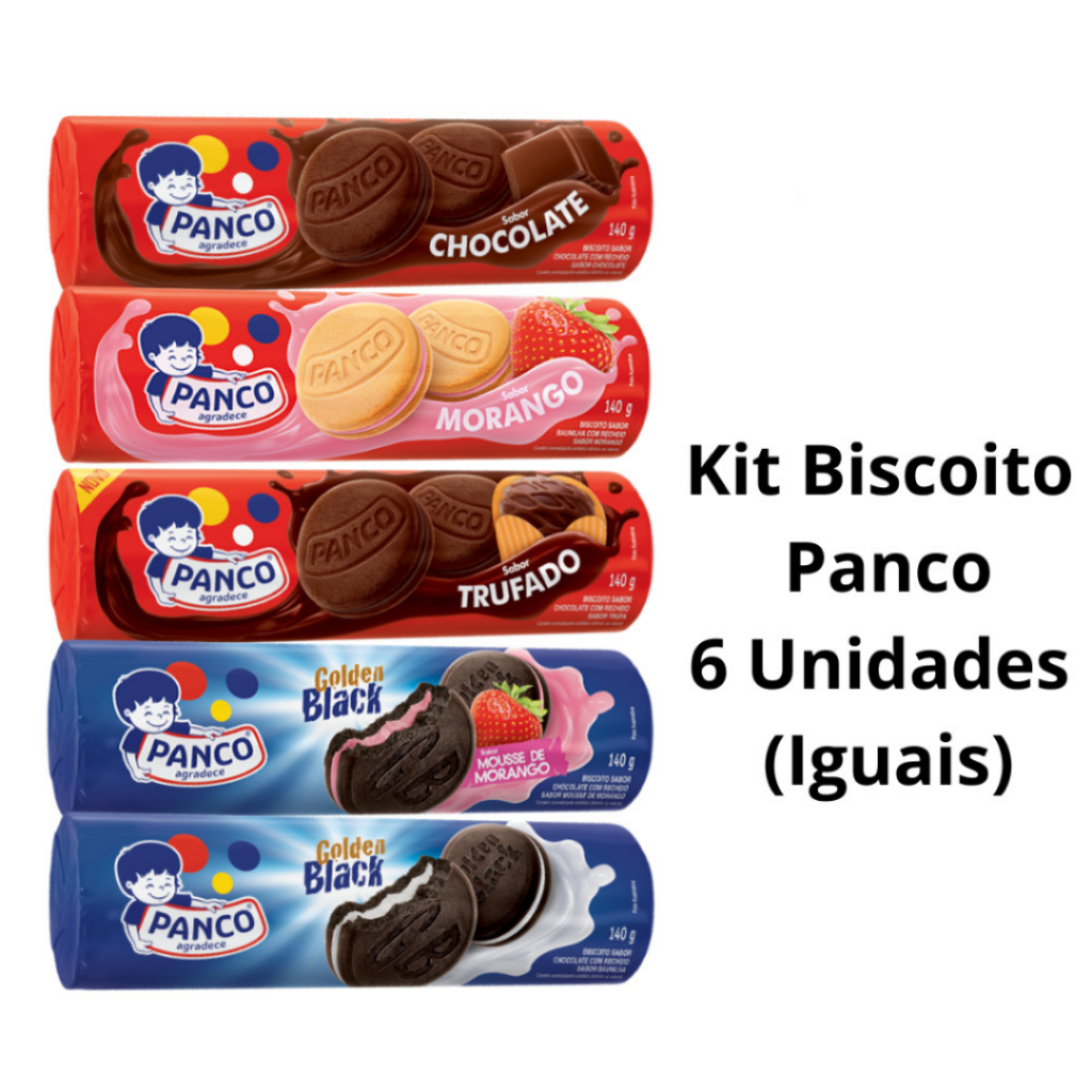 Biscoito recheado panco kit c/12 x140g