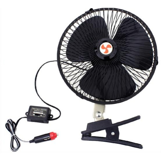 Mini Ventilador Automotivo Preto 12V com 8 Polegadas em Oferta na Shopee