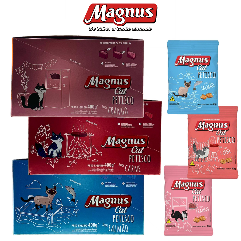 Petisco Para Gatos Magnus Cat 40g Caixa com 10 unidades
