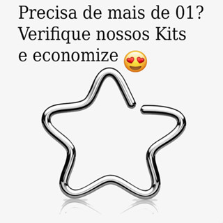 Piercing Orelha Daith Clips Estrela Aço Cirúrgico