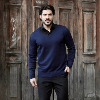 Suéter Liso Masculino Gola V - Envio Rápido em Oferta na Shopee