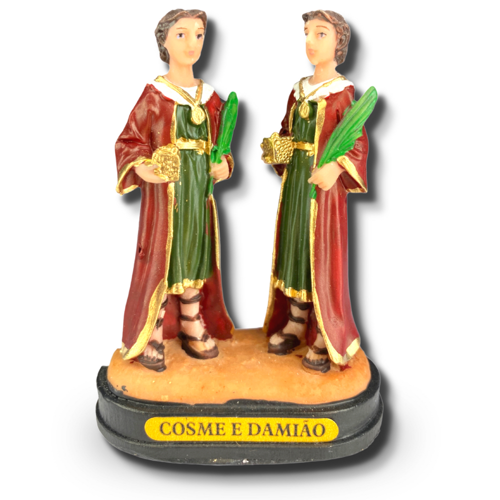 IMAGEM SÃO COSME E DAMIÃO  8,5 X 6 CM EM RESINA REF 70004 em Oferta na Shopee
