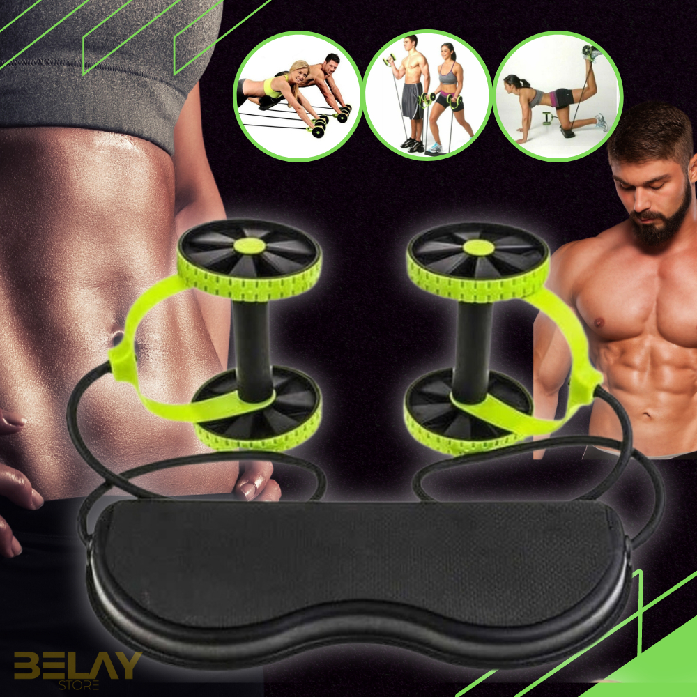 Rodinha Roda Abdominal Revoflex Xtreme Dupla Aparelho Academia Exercícios Emagrecer E Malhar Em Casa Fitness