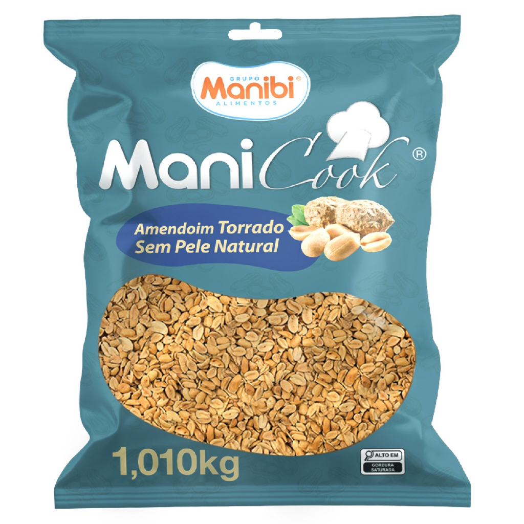Amendoim Torrado Sem Pele Sem Sal Natural 1kg Manicook em Oferta na Shopee