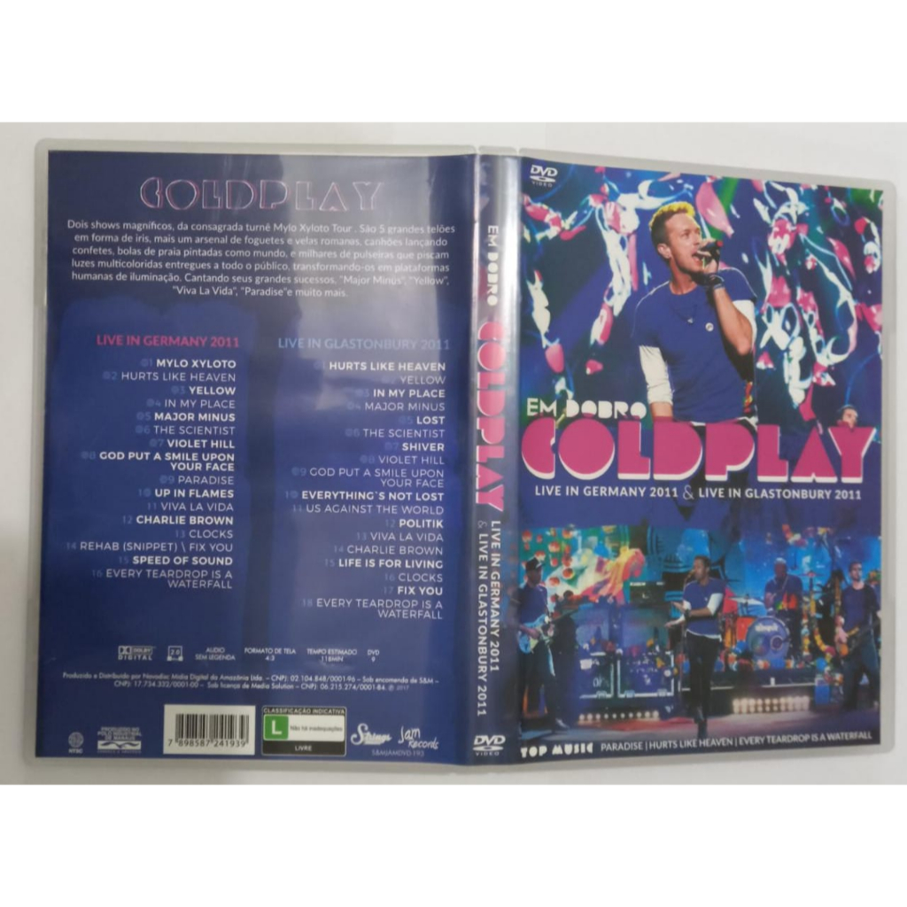 DVD Coldplay – Em Dobro Live In Germany 2011 & Live In Glastonbury 2011