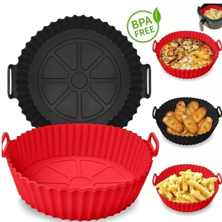 Forma Air Fryer  fritadeira forno decoração cozinha  AirFryer silicone Com Alça Micro ondas