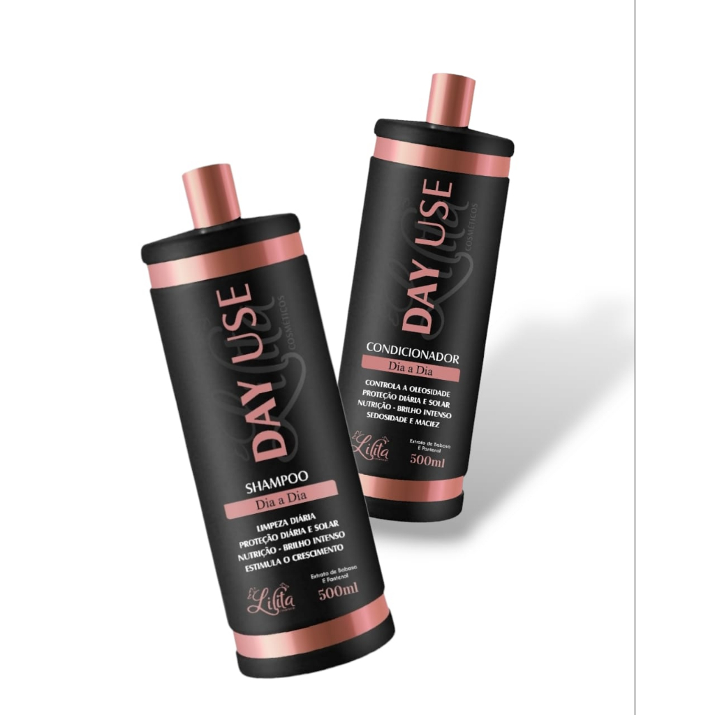 Kit Shampoo + Condicionador 500 ml Day Use 2 Passos Extrato de Babosa Brilho intenso e Manutenção