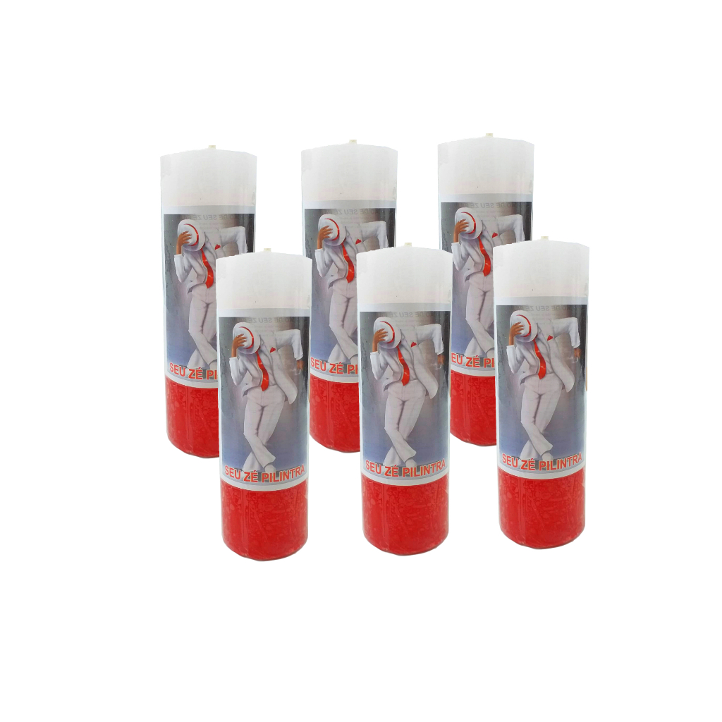 6 Velas Votiva 7 Dias Zé Pilintra 260g  - Branca e Vermelha em Oferta na Shopee