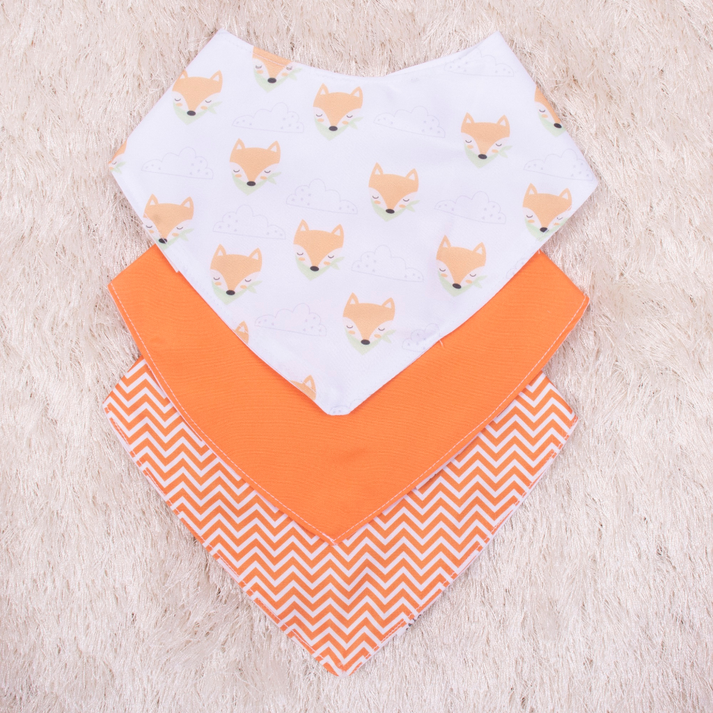 Trio de Babadores Impermeavel para Bebe Menino e Menina