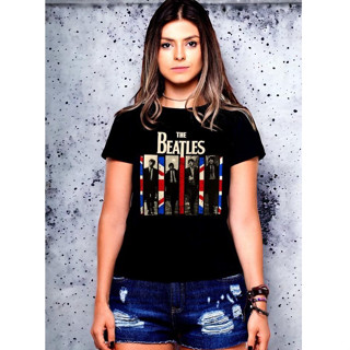 Camiseta Banda de Rock Feminina Baby Look The Beatles