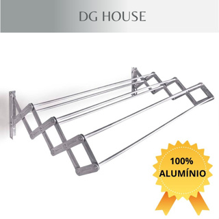 Varal Sanfonado Parede 100% Alumínio Resistente Vários Tamanhos Não Enferruja em Oferta na Shopee