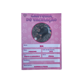 Carteira Vacinação PET Foto Cachorro Gatos Animais Estimação Personalizada Diversas Cores em Oferta na Shopee