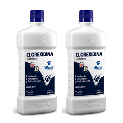 Kit C/2 Shampoo Clorexidina  500ml - World Veterinária em Oferta na Shopee
