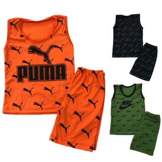 Kit 03 (três) Conjuntos Infantis Menino 2 a 4 anos (Short e Regata) Estampas e Cores Sortidas - Helanca Light