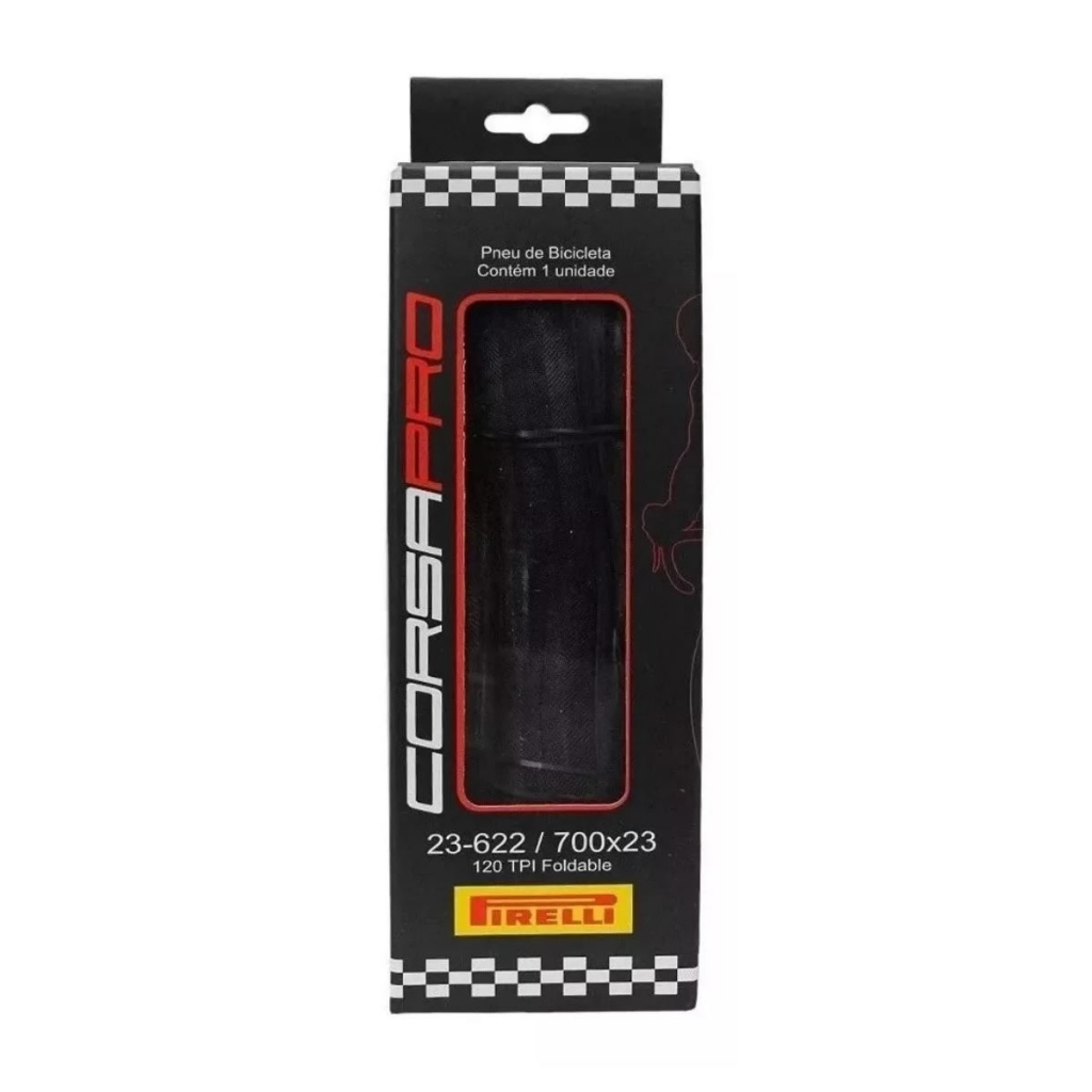 Pneu aro 700 x 23 bike speed Pirelli Corsa Pro Kevlar sem arame