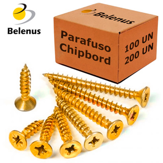 Parafuso Chipboard 6 mm Para Madeira Cabeça Chata 100 - 200 Peças em Oferta na Shopee