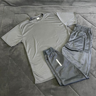 Conjunto Básico Camisa Cinza + Calça Refletiva Lançamento 2023 - Ideal Para Academia