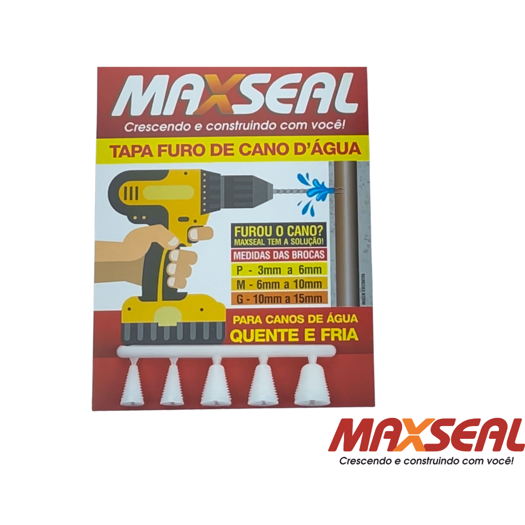 Tapa Furo de Cano D'Água Maxseal - Kit Reparador de Furo em Cano de Água em Oferta na Shopee