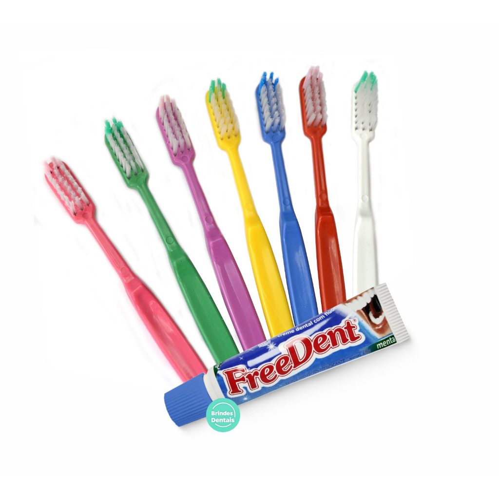 Escova Dental Descartável + Creme Dental 18g | 100 unidades
