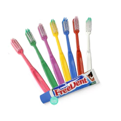 Escova Dental Descartável + Creme Dental 18g | 100 unidades