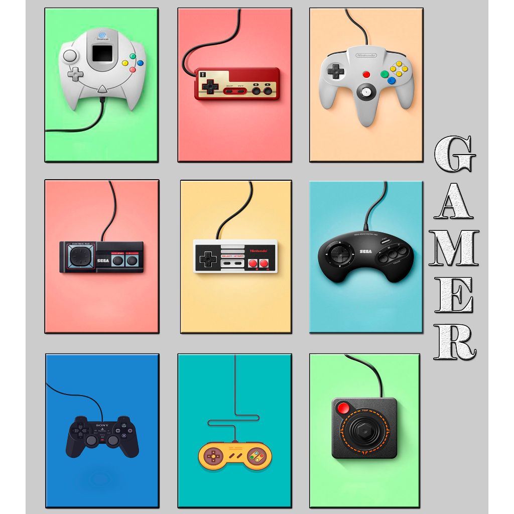 Placas Decorativas Para Quarto De Gamer, Jogos e Imagens fliperama 13x20cm