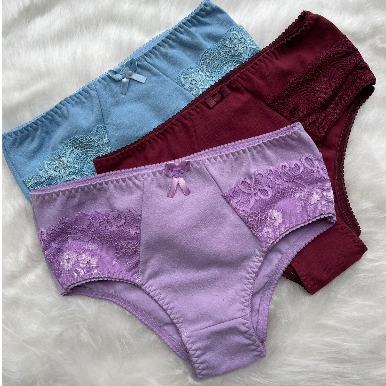Kit 6 Calcinha Lingerie Conforto Calçola De Algodão Senhora Revenda