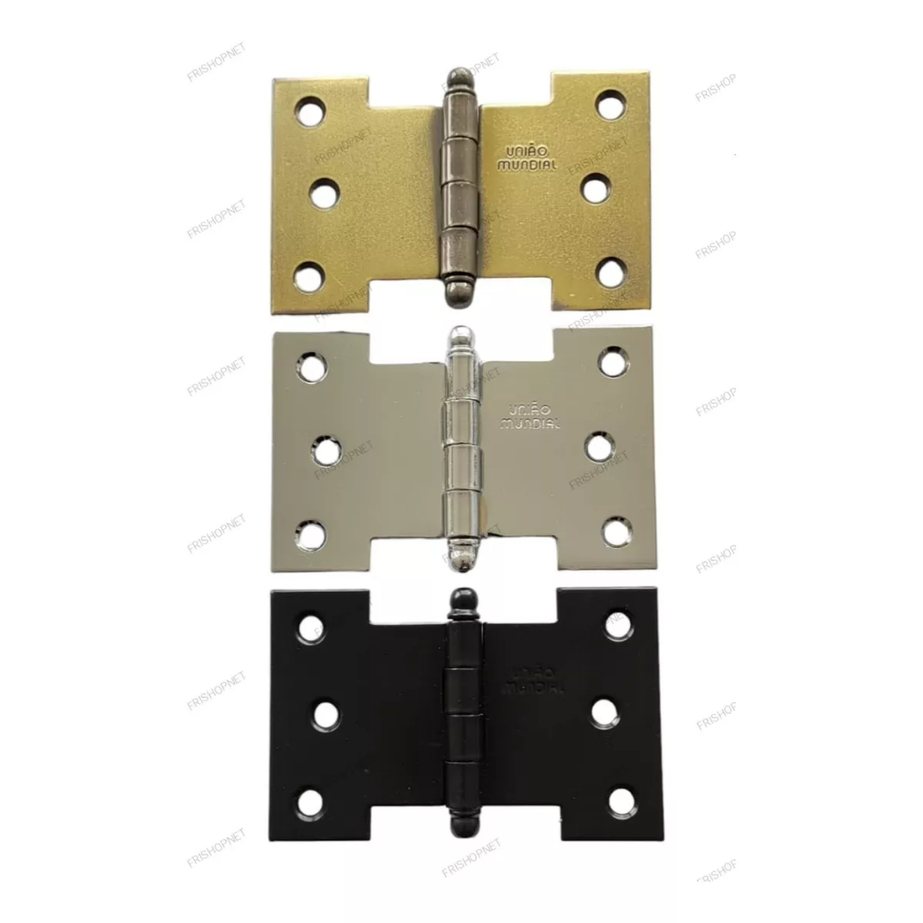 6 Dobradiça Palmela 4'' Porta Janela Colonial União Mundial