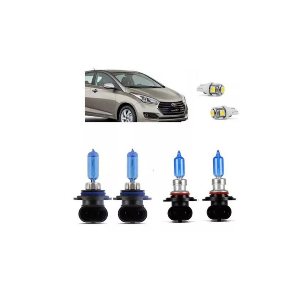 Kit Lâmpadas Super Brancas Farol HB4 Milha HB3 Farol Com Projetor HB20 Anos: 2016, 2017, 2018, 2019