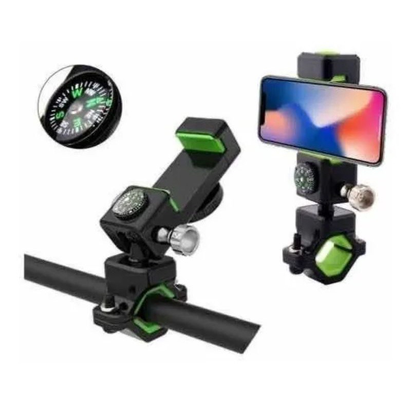 Suporte De Celular Smartphone Para Bike Moto Bússola Rotação Giro 360° Graus