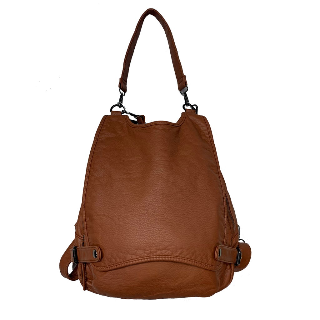 Mochila feminina material macio com alça de ombro vira para bolsa boa qualidade HL0025# em Oferta na Shopee