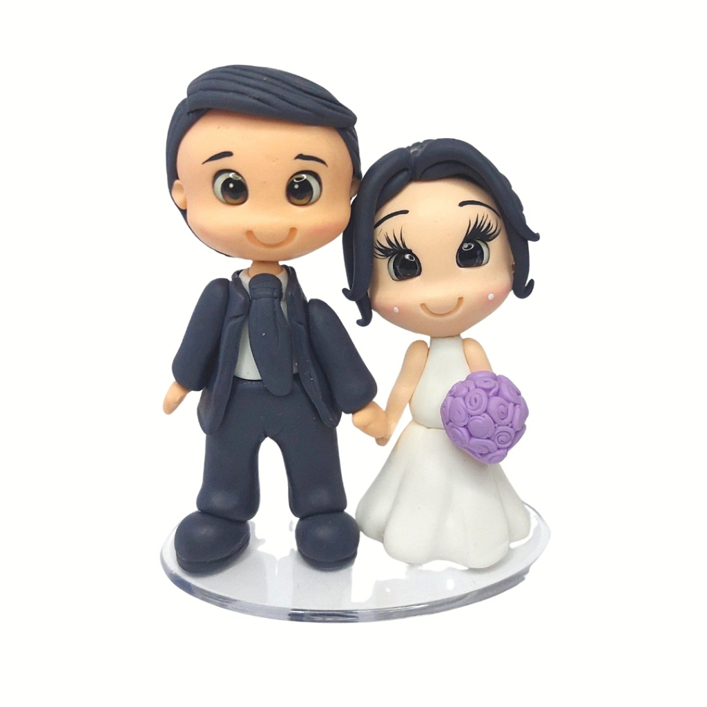 Topo de bolo Casal Noivinhos Biscuit Topo De Bolo Casamento Personalizado