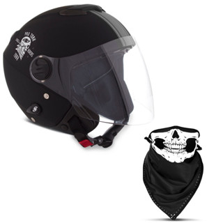 Capacete Aberto New Atomic Skull Riders Adulto Masculino e Feminino Pro Tork Viseira Cristal e Sub-Viseira Solar Fumê