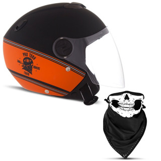 Capacete Moto Aberto Masculino e Feminino New Atomic Hd Skull Riders Fosco Pro Tork Com Viseira Interna Solar