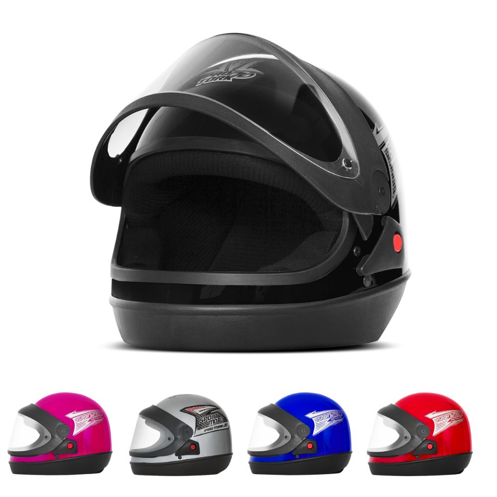 Capacete Fechado Sport Moto Integral Pro Tork Masculino e Feminino Com Viseira Automática em Oferta na Shopee