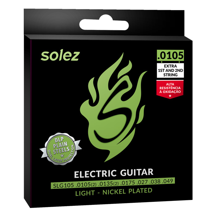 Encordoamento Para Guitarra 0105 Solez Slg105 Leve Dupla Camada de Proteção + 2 Cordas em Oferta na Shopee