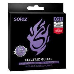 Encordoamento De Guitarra 011 Soles Slg11 Dupla Proteção + 2 Cordas