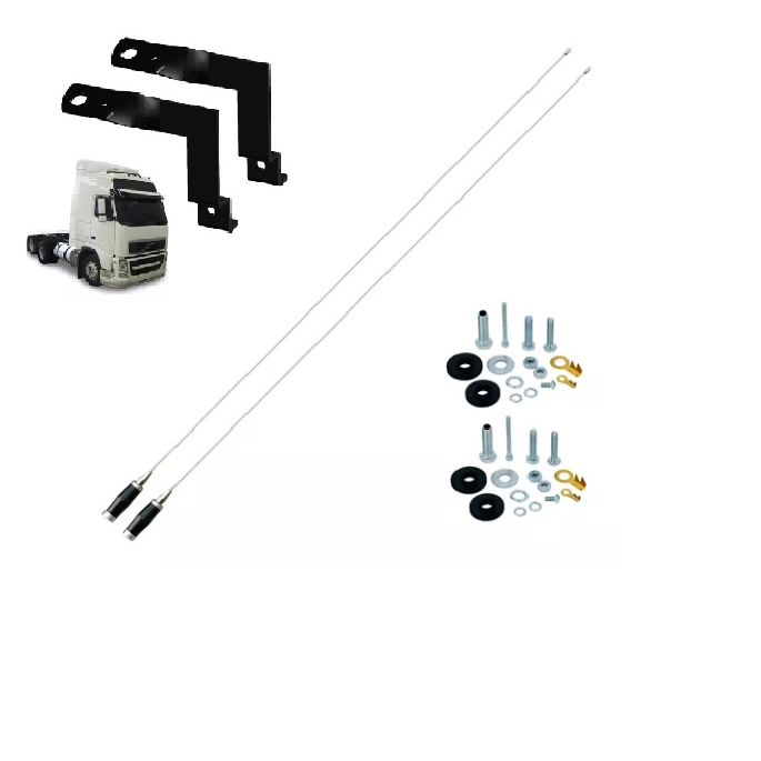 2 ANTENAS CAMINHÃO PX MARIA MOLE 2,70M COM SUPORTE ACCELO