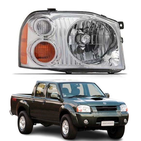 Farol Dianteiro Nissan Frontier 2003 / 2007 Direito Cromado