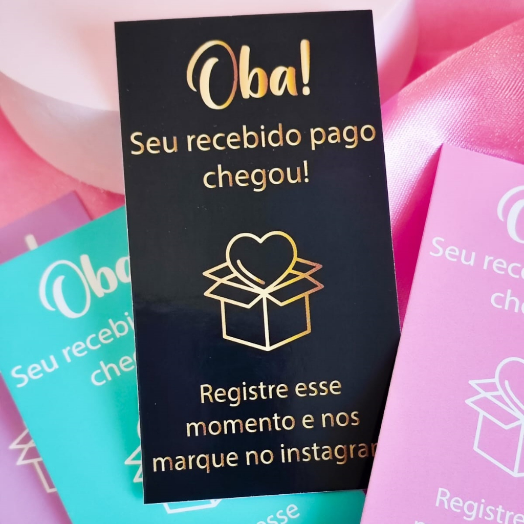 Cartão Oba seu recebido pago chegou-25 unidades