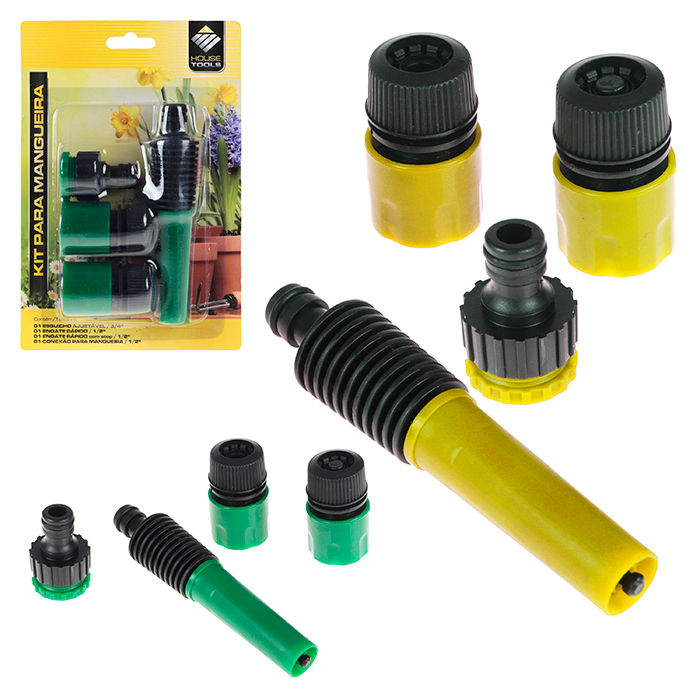 Kit Esguicho Engate Rápido Mangueira 5pçs