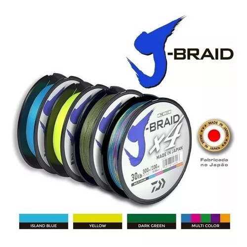 Linha Daiwa J-braid X4 Multifilamento 0,25mm-30lb - Japonesa- COR AMARELA