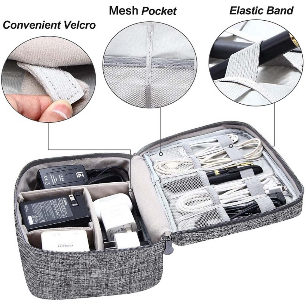 Bolsa Organizadora De Eletrônicos Estojo Para Acessórios Cabos Fios Organizador Necessaire De Viagem