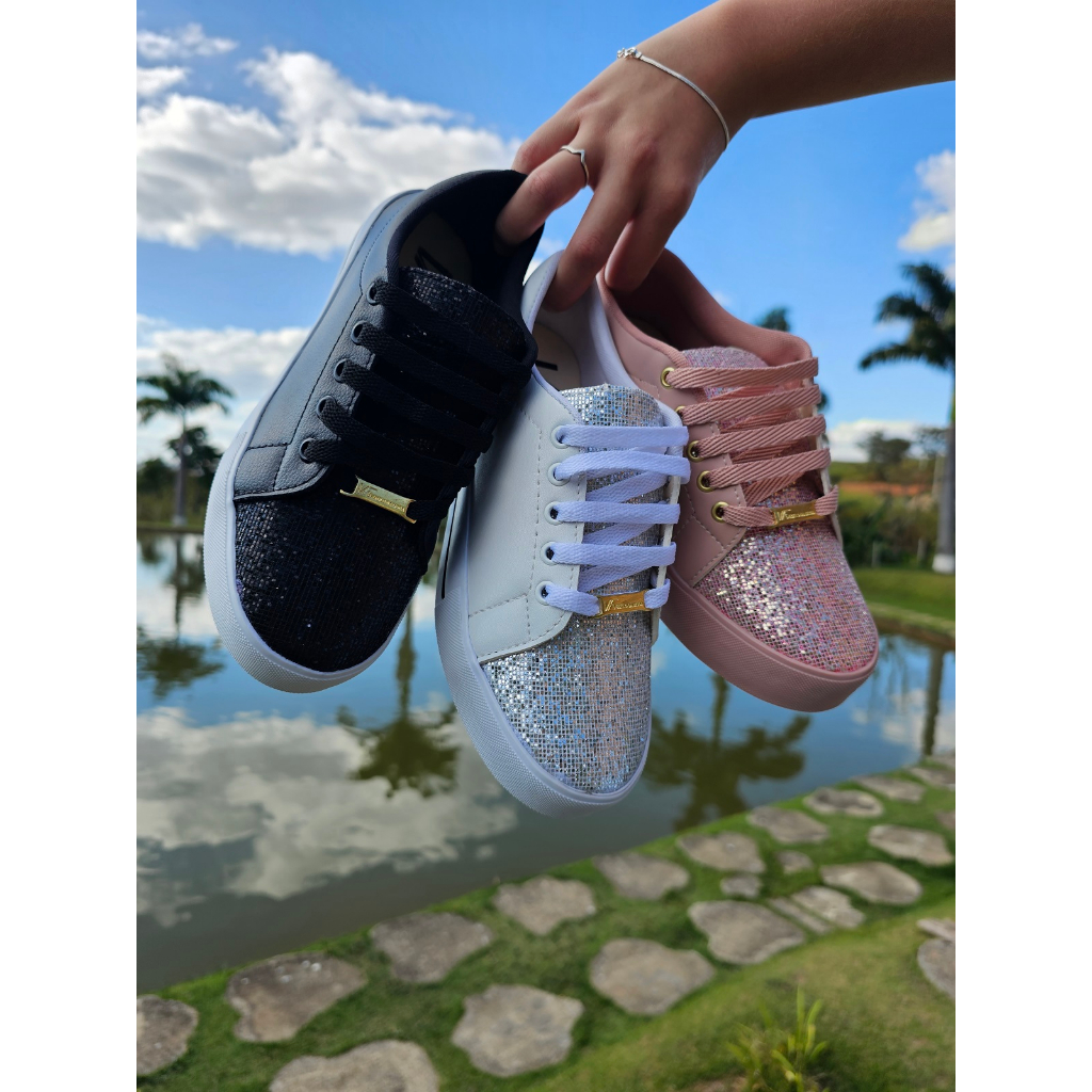 Tênis Sapatênis Casual Feminino Mácio E Confortável Glitter Brilho em Oferta na Shopee