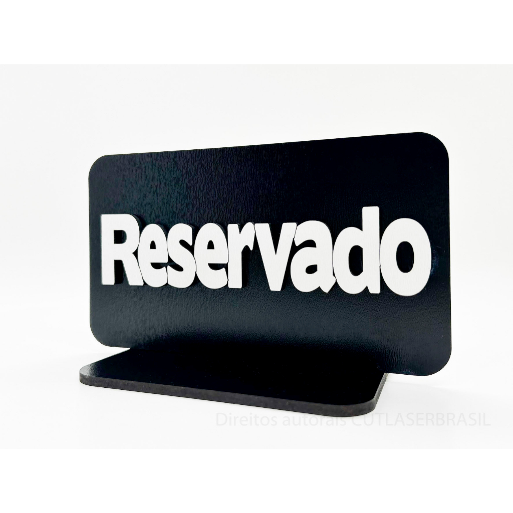 Placa Reservado Mdf Preto kit 10 peças em Oferta na Shopee